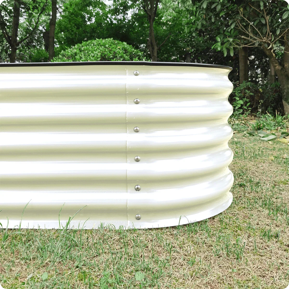 17" Tall, 12-in-1 Raised Garden Bed in Ivory