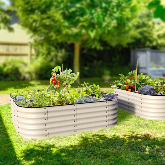 17" Tall, 12-in-1 Raised Garden Bed in Ivory