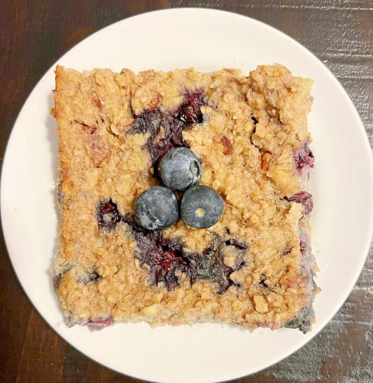 Baked Banana Blueberry Oatmeal