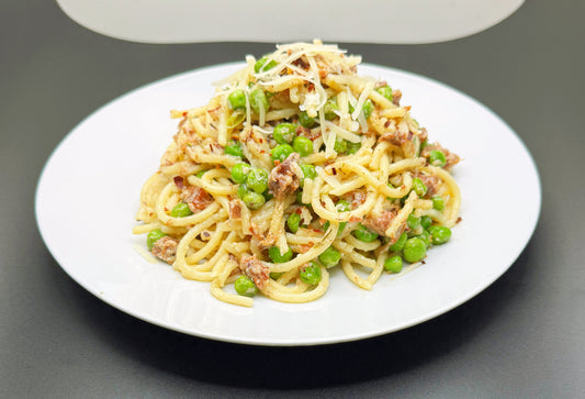 Creamy Lemon Pasta with Ham & Peas