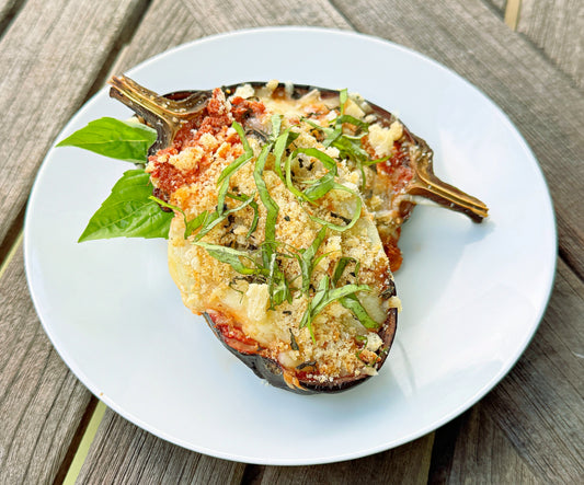 Garden Eggplant Parmesan (No Frying Required)