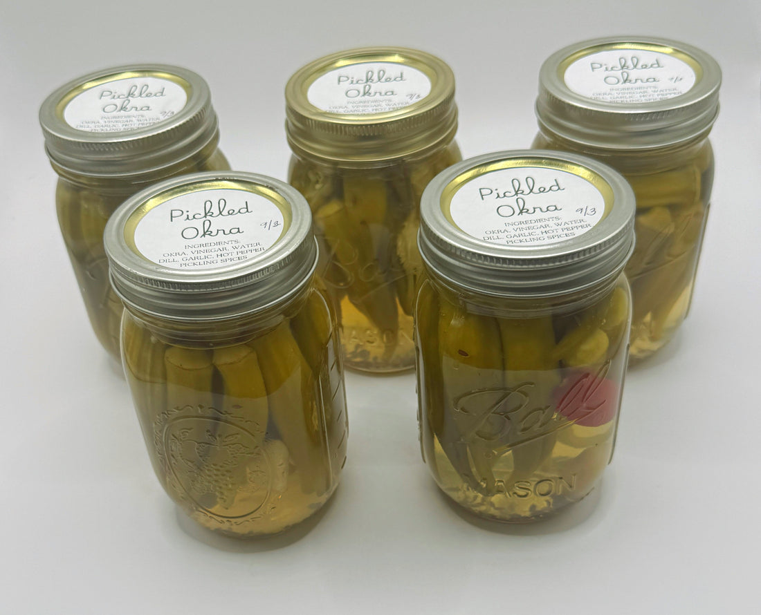 Pickled Okra with Garlic & Jalapeño | Easy Garden Canning Recipe