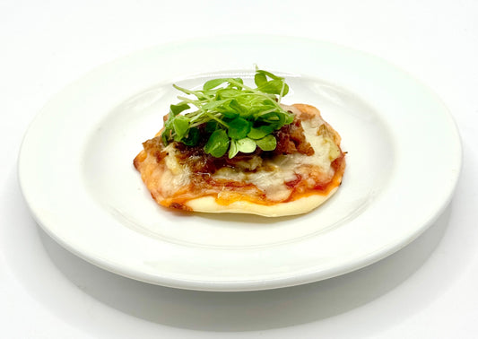 Artichoke Sausage Pizza Tartlets with Spicy Pepper Jelly