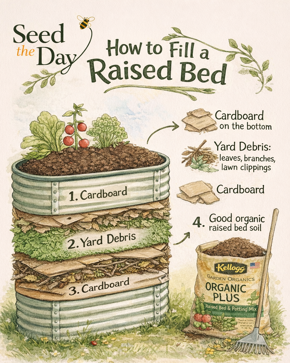 🌱 How to Fill a Raised Garden Bed