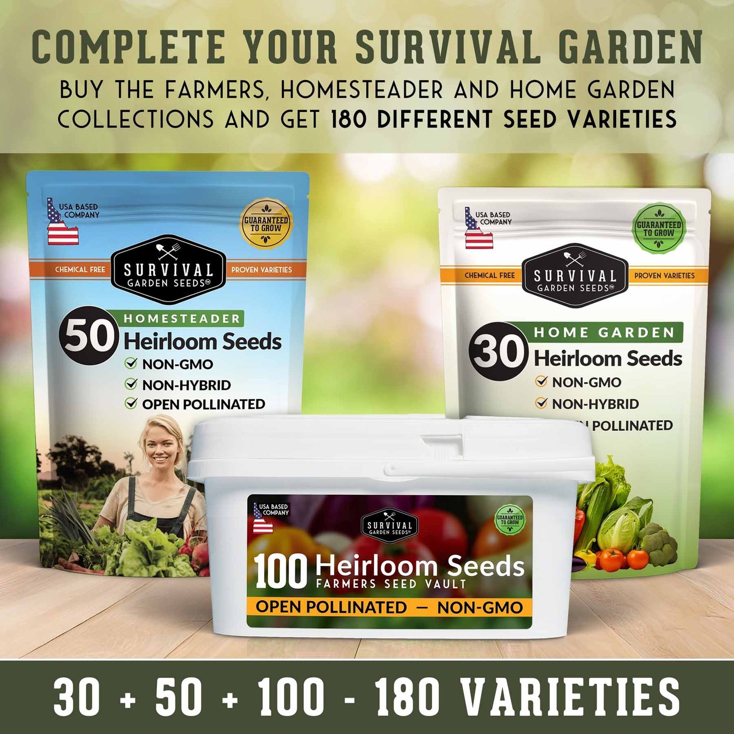 Super Seed Bundle – 180 Heirloom, Non-GMO Varieties for Home Gardens, Homesteads & Long-Term Storage