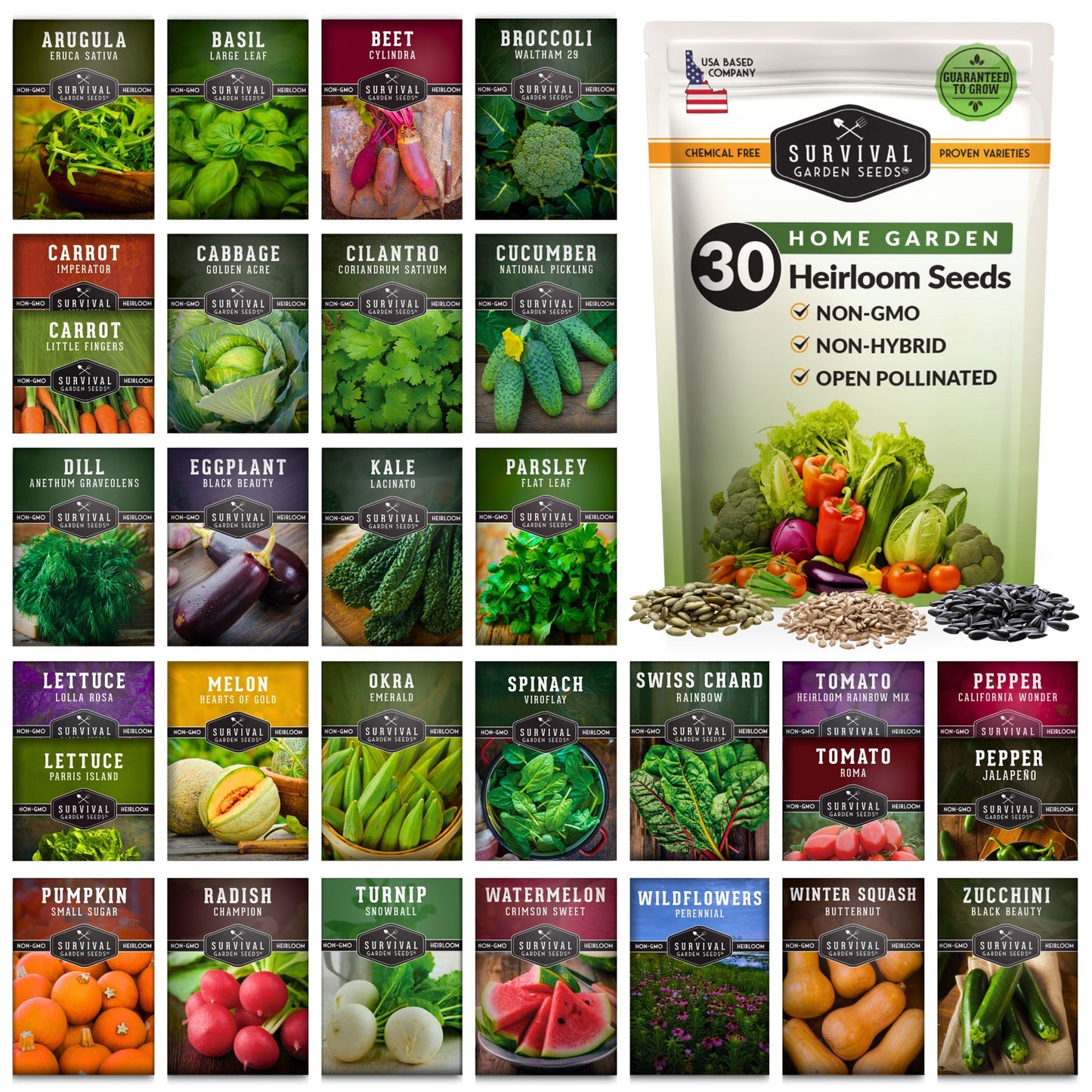 Super Seed Bundle – 180 Heirloom, Non-GMO Varieties for Home Gardens, Homesteads & Long-Term Storage