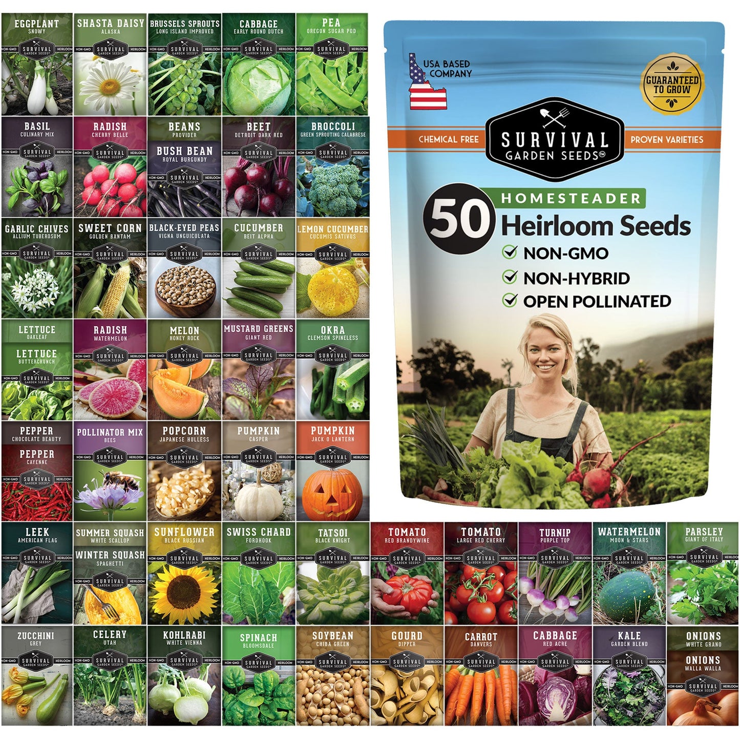 Super Seed Bundle – 180 Heirloom, Non-GMO Varieties for Home Gardens, Homesteads & Long-Term Storage