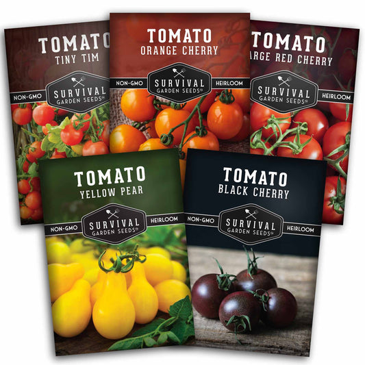 Cherry Tomato Seed Collection – 5 Heirloom Tomatoes for Patio Gardens