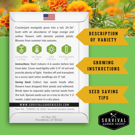 Tomato Companion Plant Seed Collection – Marigold, Basil Blend & San Marzano Tomato for Productive Garden Beds